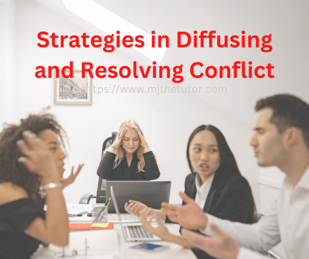 Strategies in Diffusing and Resolving Conflict – MJ THE TUTOR